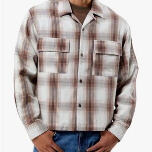 Men's Pacsun Washed Cropped Flannel Shirt. Size L